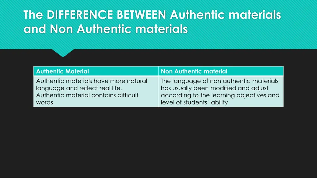 the difference between authentic materials 1