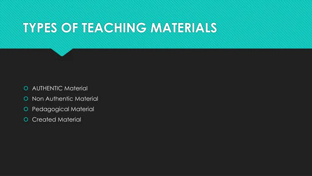 types of teaching materials