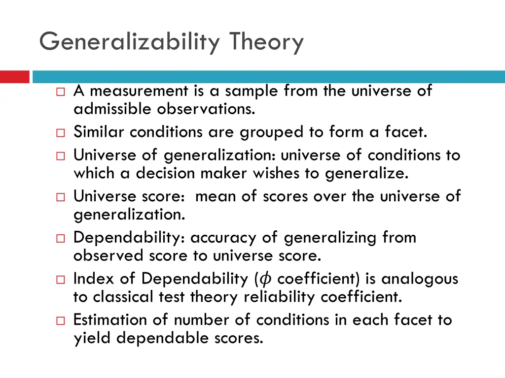 generalizability theory 1