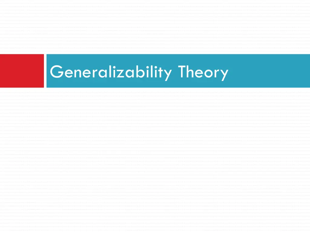 generalizability theory