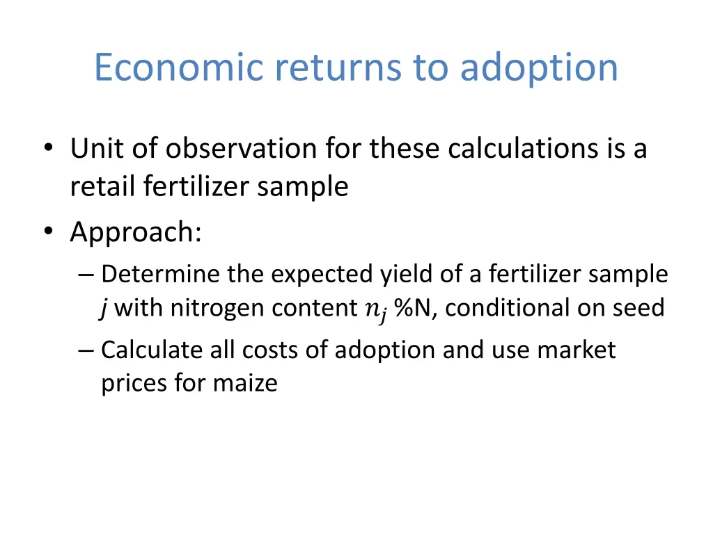 economic returns to adoption 1