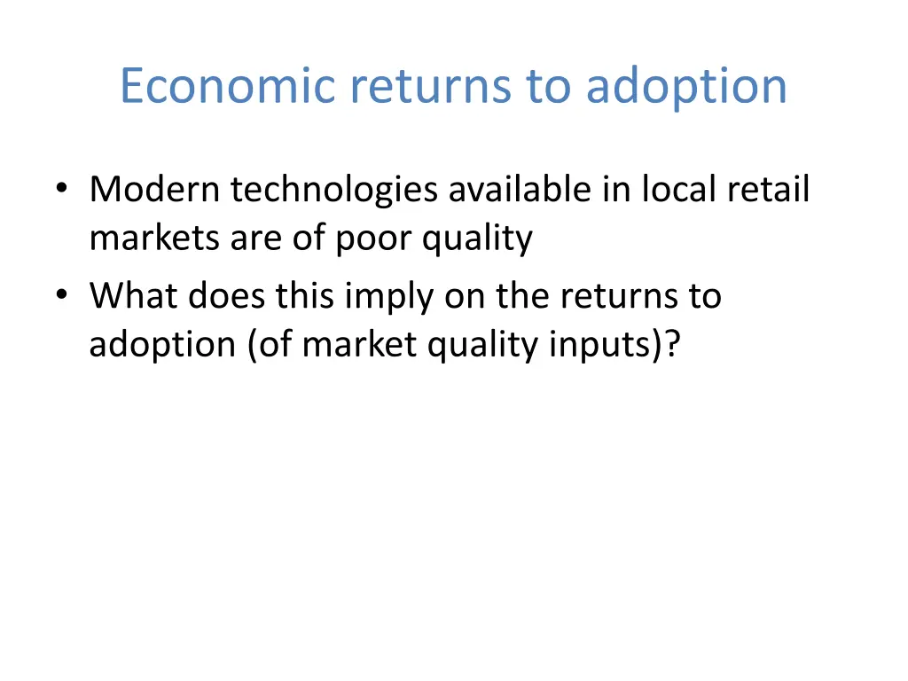 economic returns to adoption