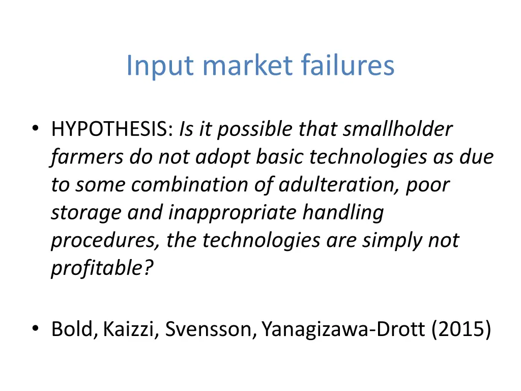 input market failures