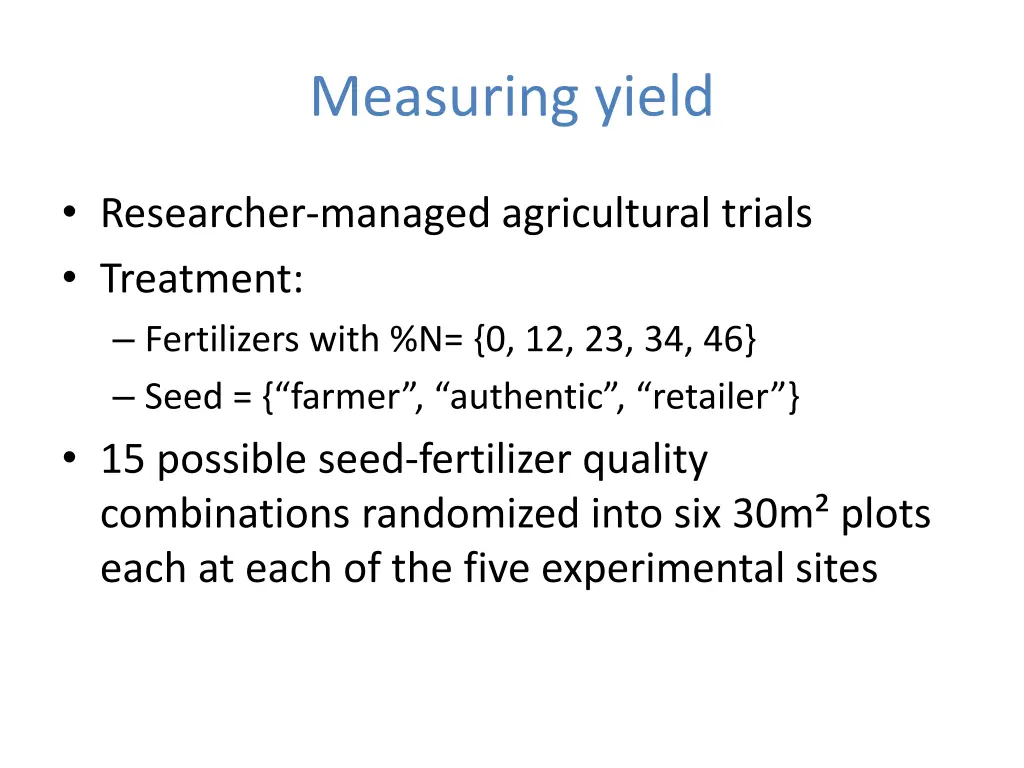 measuring yield