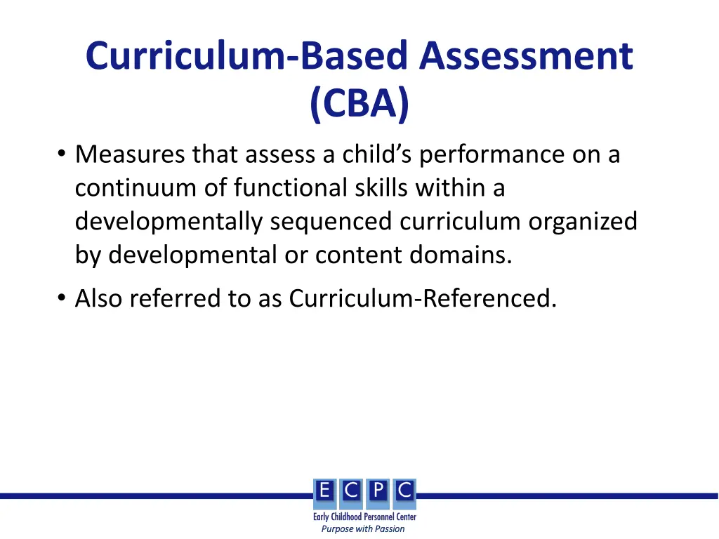 curriculum based assessment cba measures that