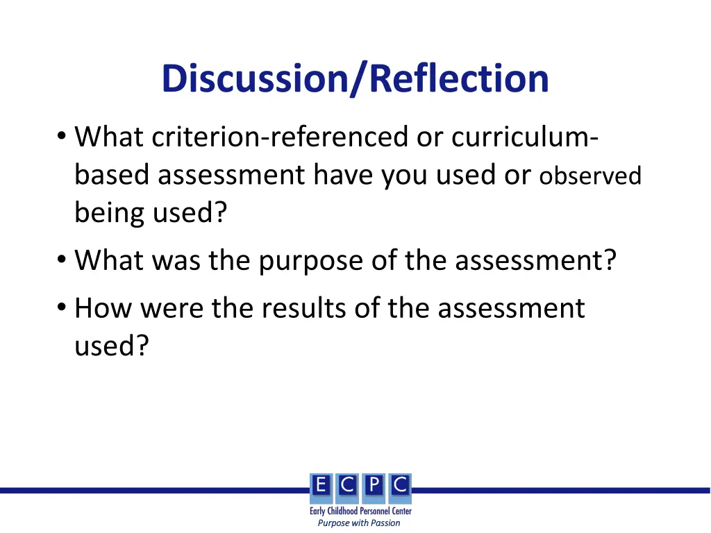 discussion reflection what criterion referenced