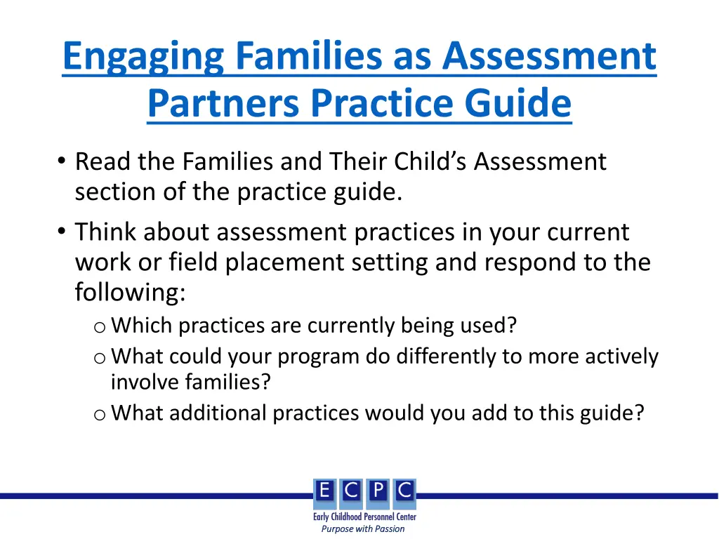 engaging families as assessment partners practice