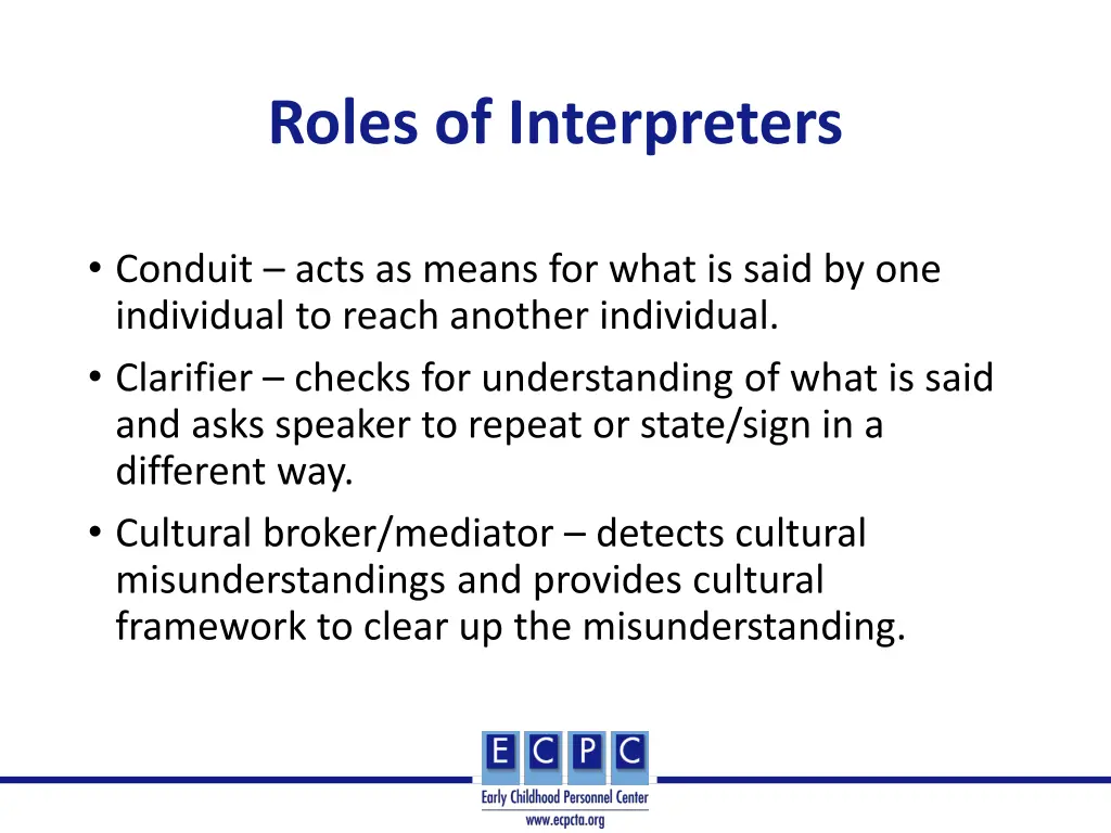 roles of interpreters