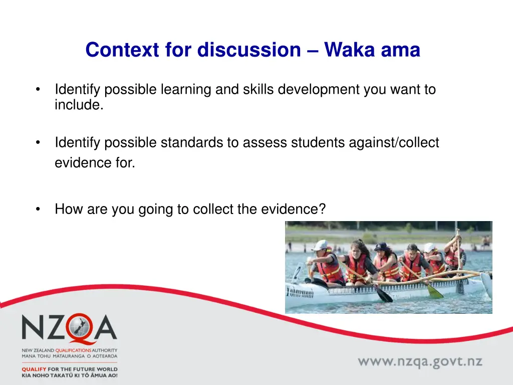 context for discussion waka ama