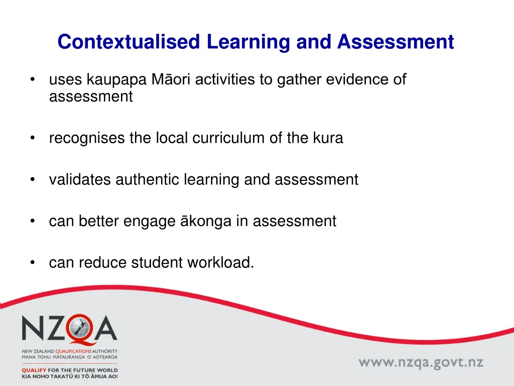 contextualised learning and assessment