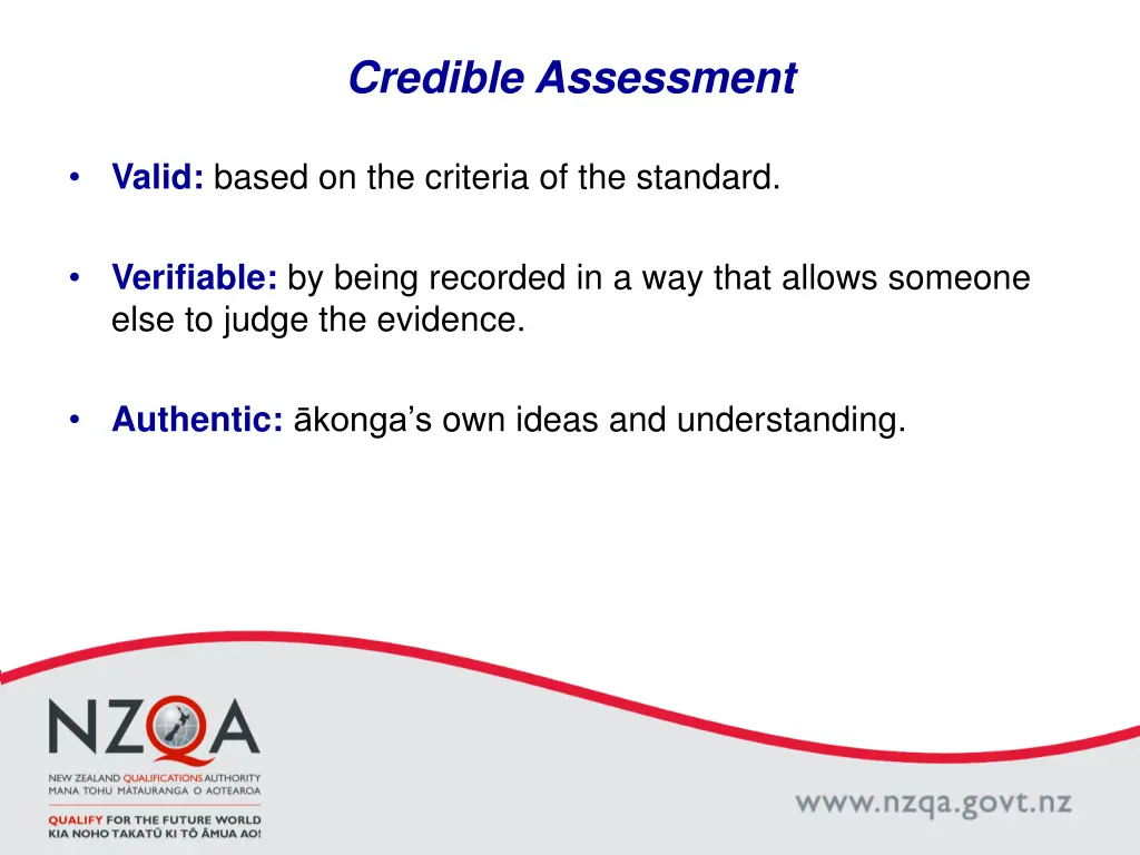 credible assessment