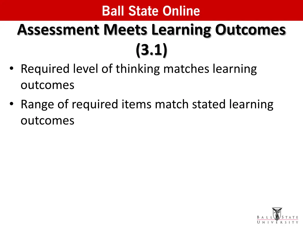 assessment meets learning outcomes 3 1 required