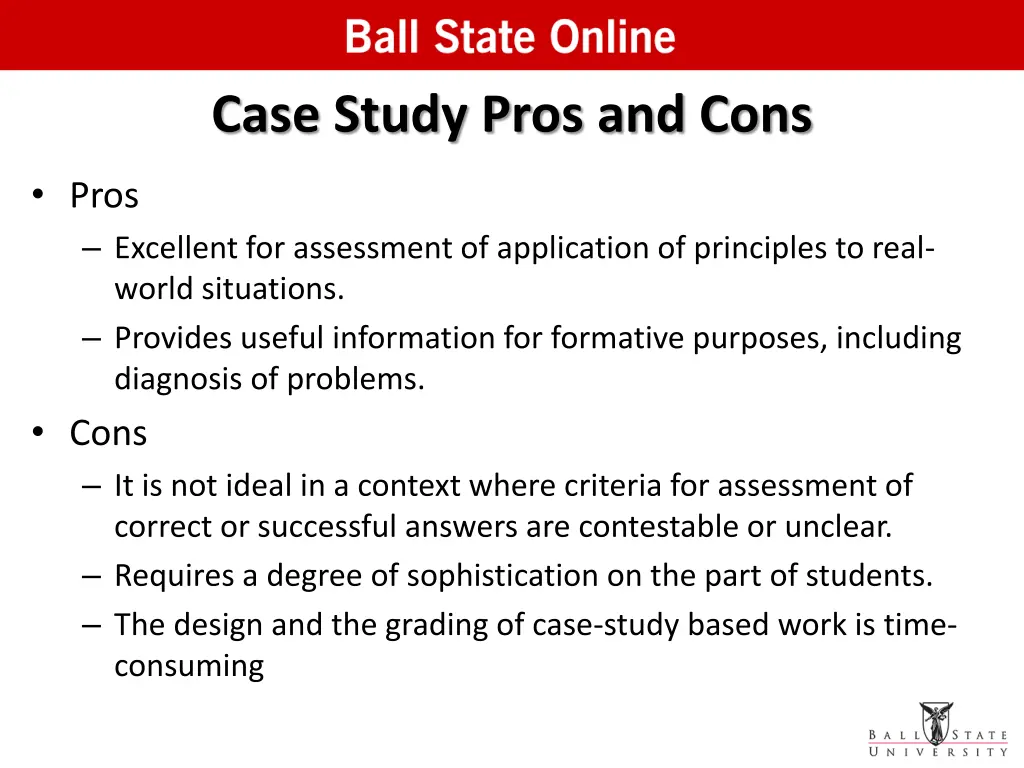 case study pros and cons