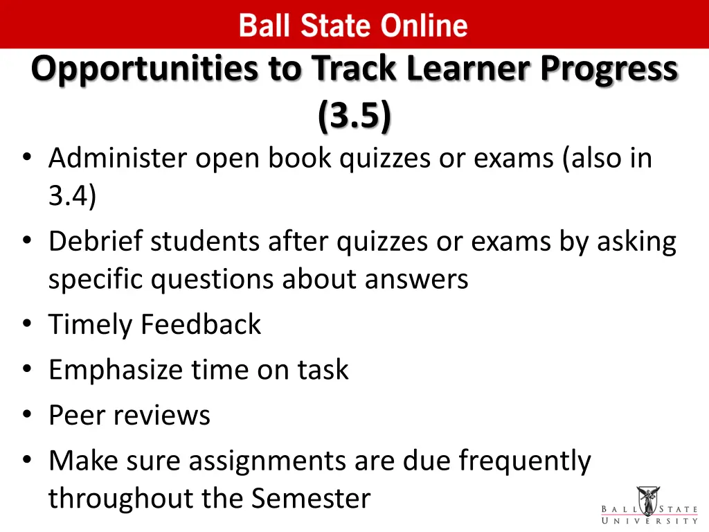 opportunities to track learner progress