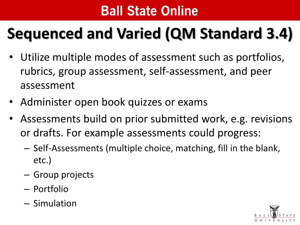 sequenced and varied qm standard 3 4