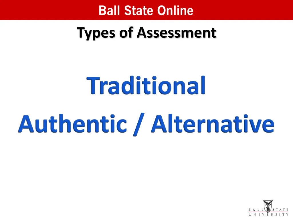 types of assessment