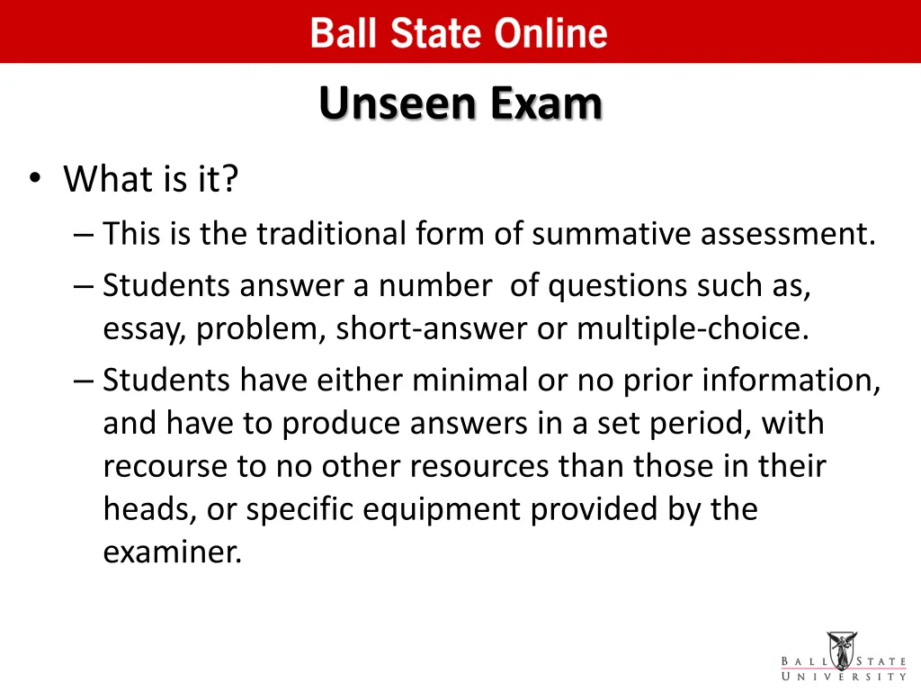 unseen exam