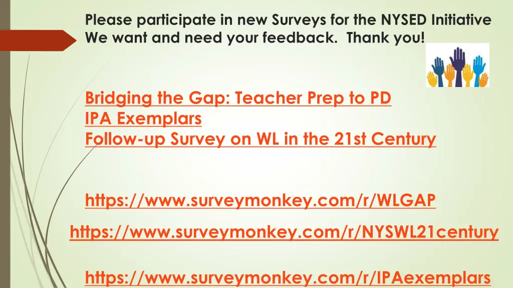 please participate in new surveys for the nysed