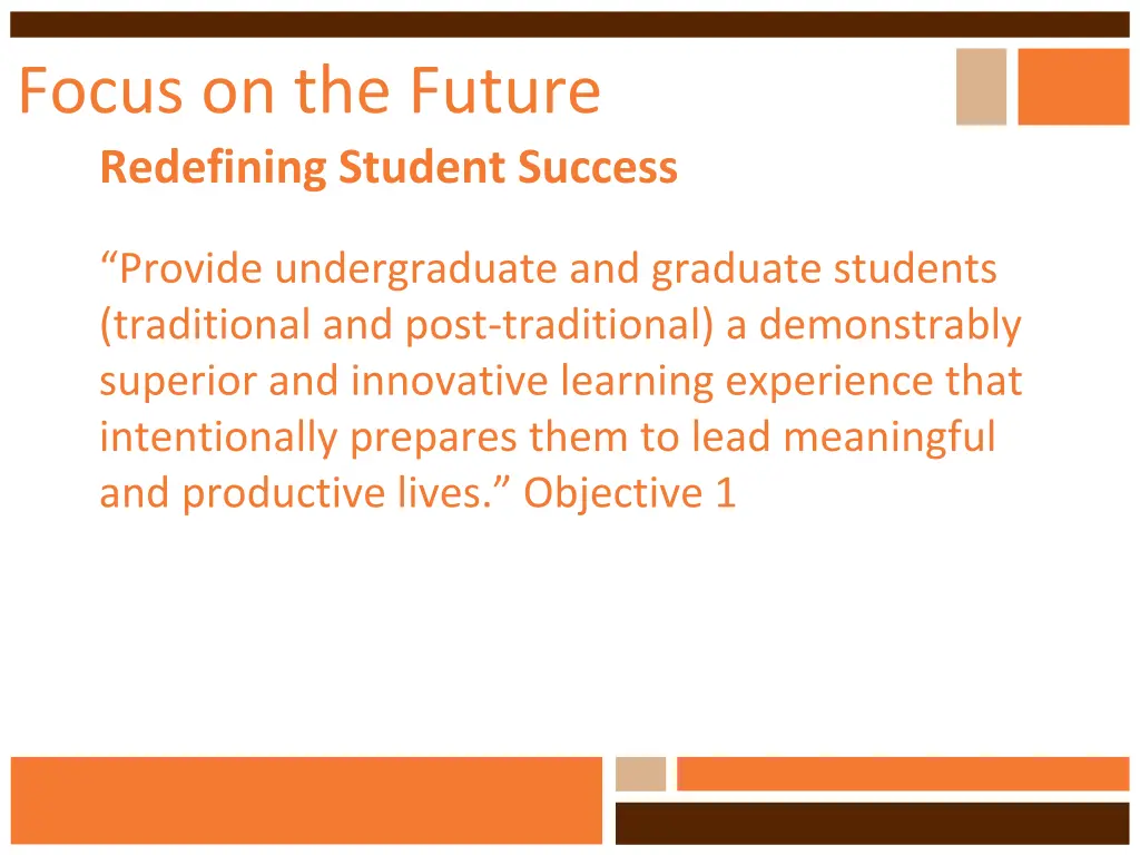 focus on the future redefining student success