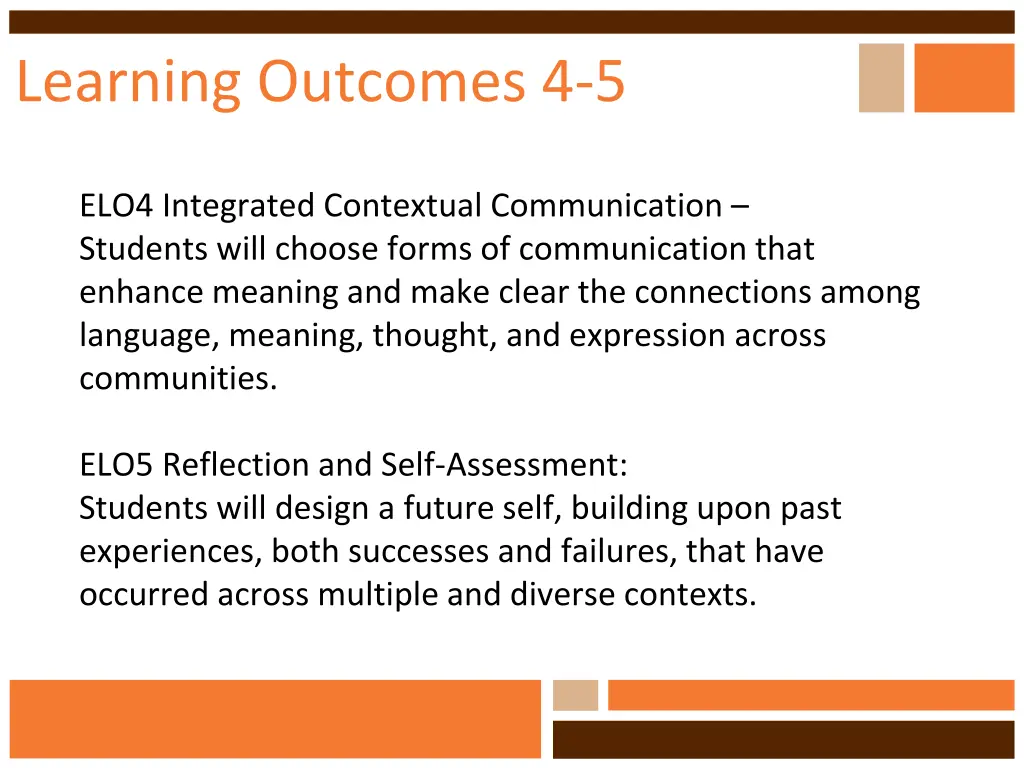 learning outcomes 4 5