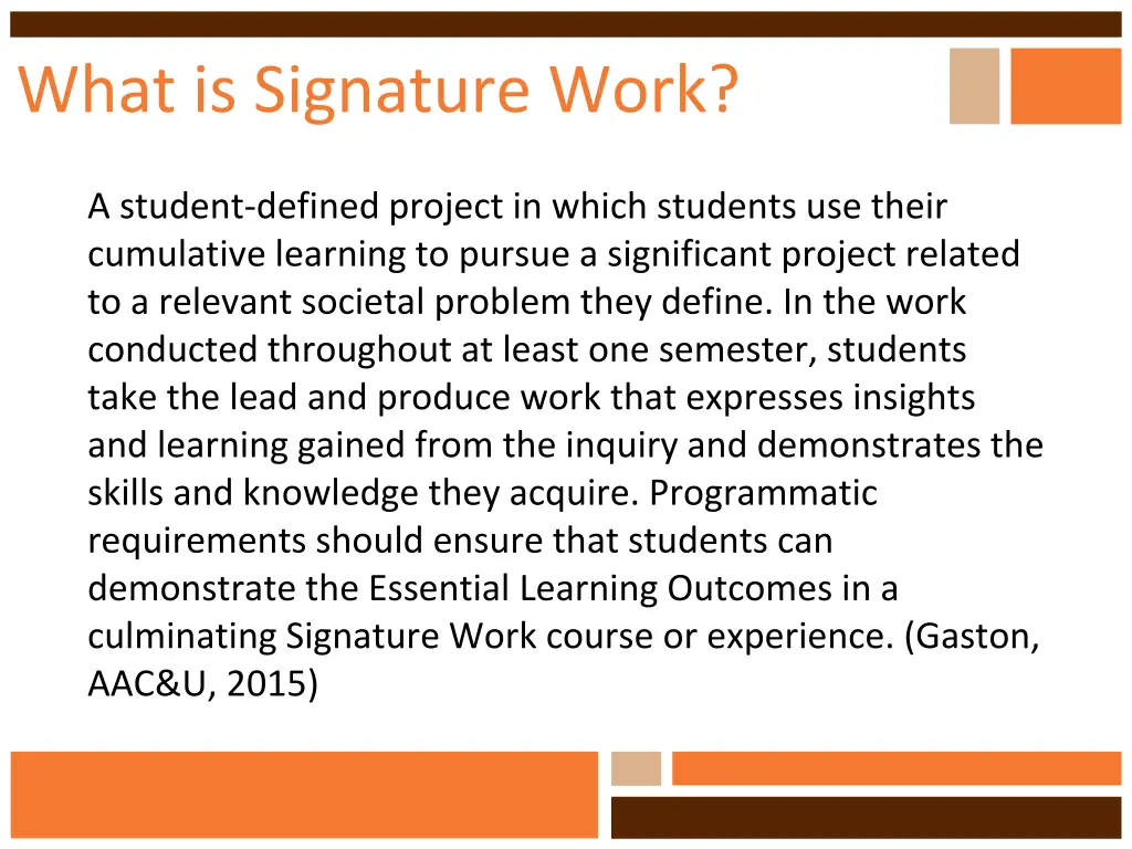 what is signature work