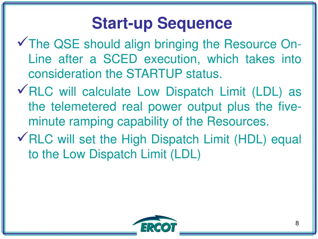 start up sequence