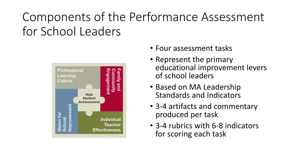 components of the performance assessment