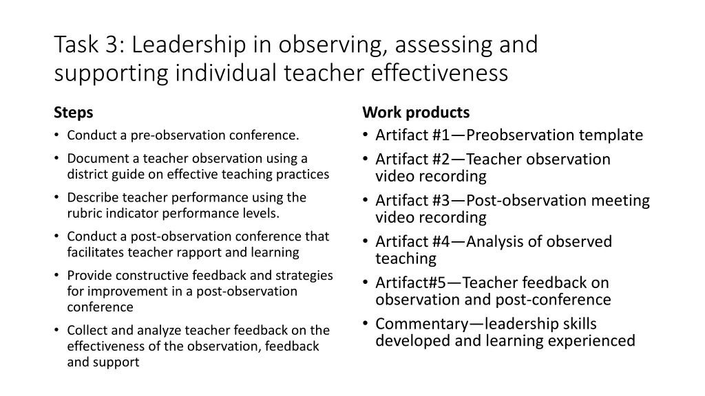 task 3 leadership in observing assessing