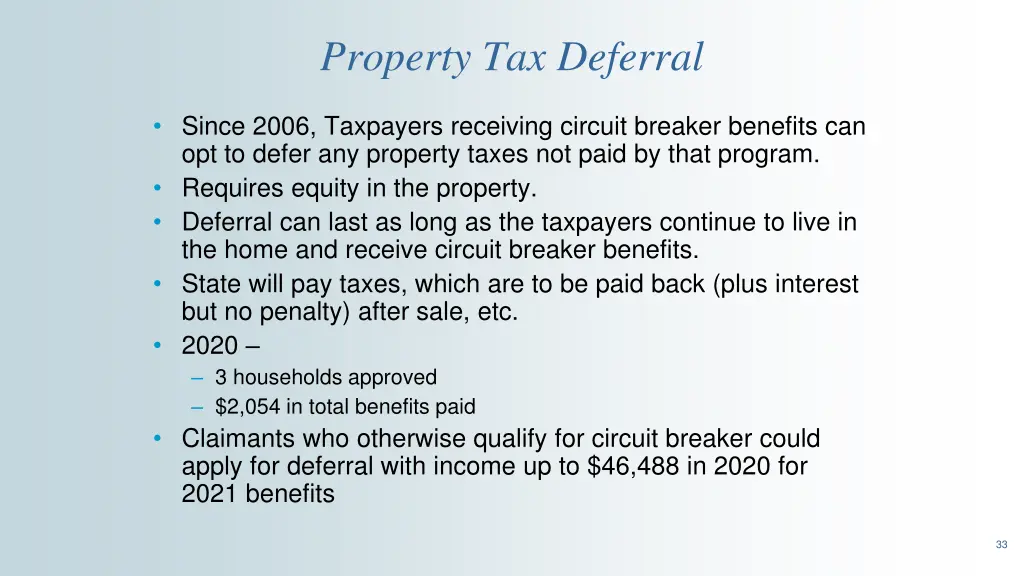 property tax deferral