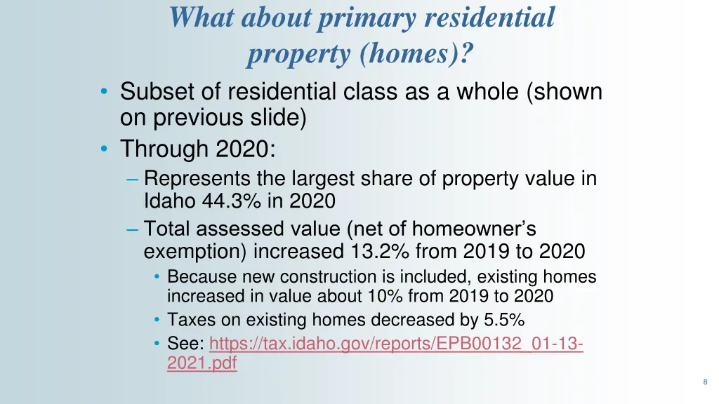 what about primary residential property homes