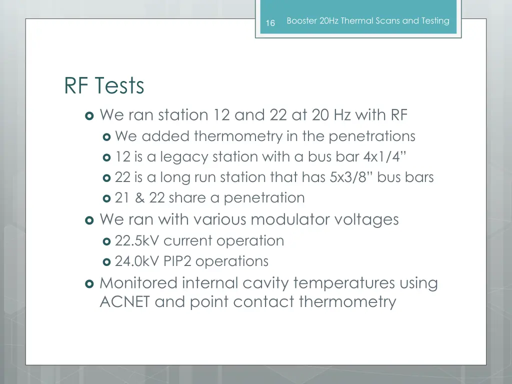 booster 20hz thermal scans and testing 14