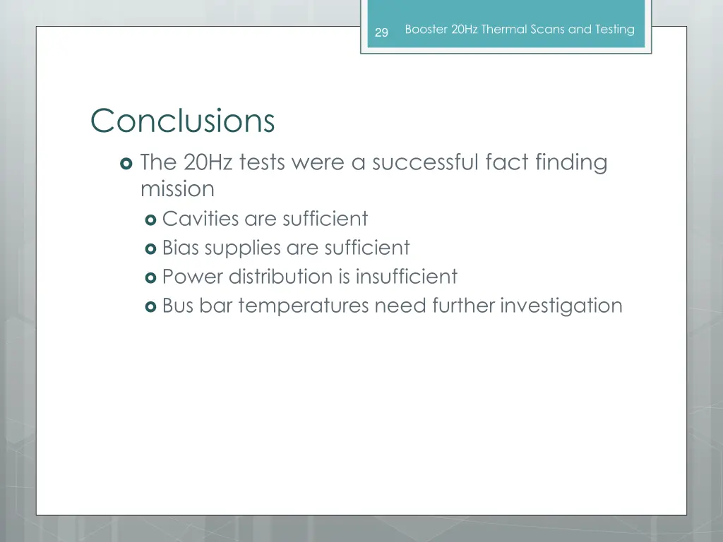 booster 20hz thermal scans and testing 26