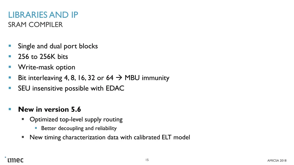 libraries and ip sram compiler