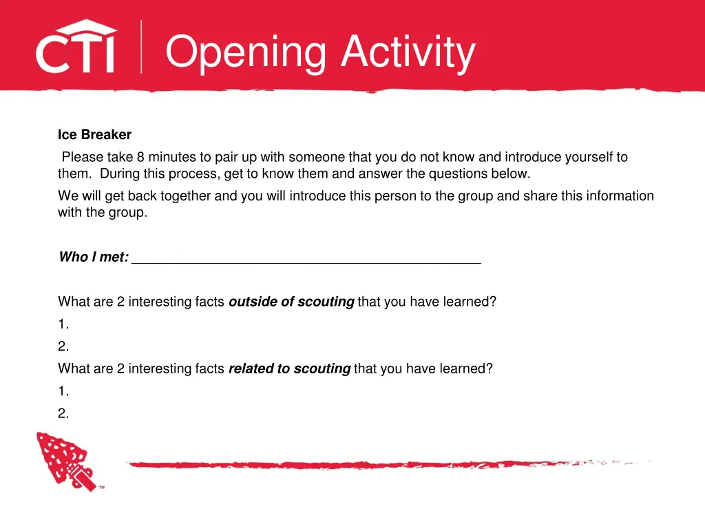 opening activity