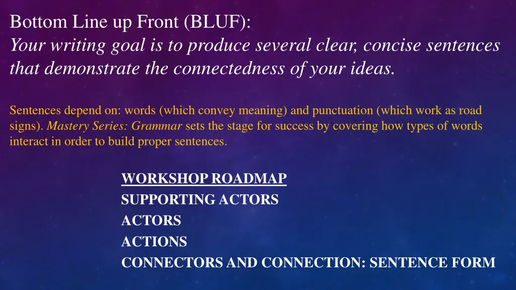 bottom line up front bluf your writing goal