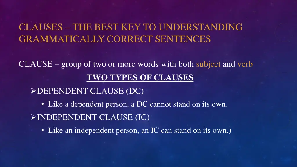 clauses the best key to understanding