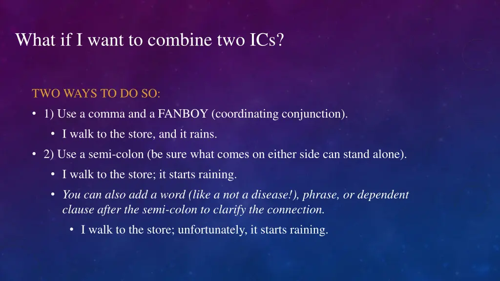 what if i want to combine two ics