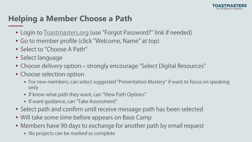 helping a member choose a path 1