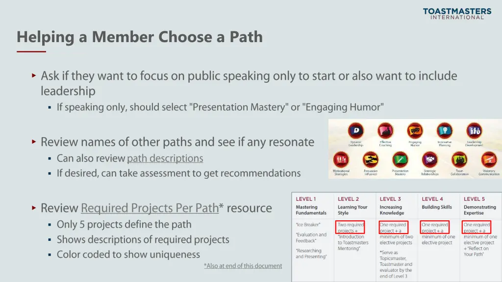 helping a member choose a path