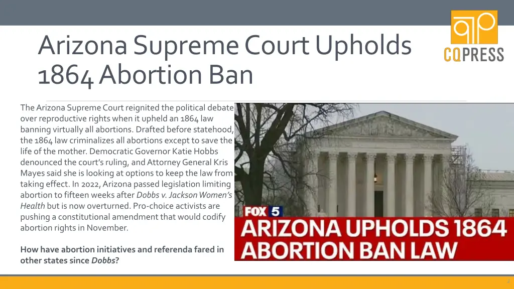 arizona supreme court upholds 1864 abortion ban