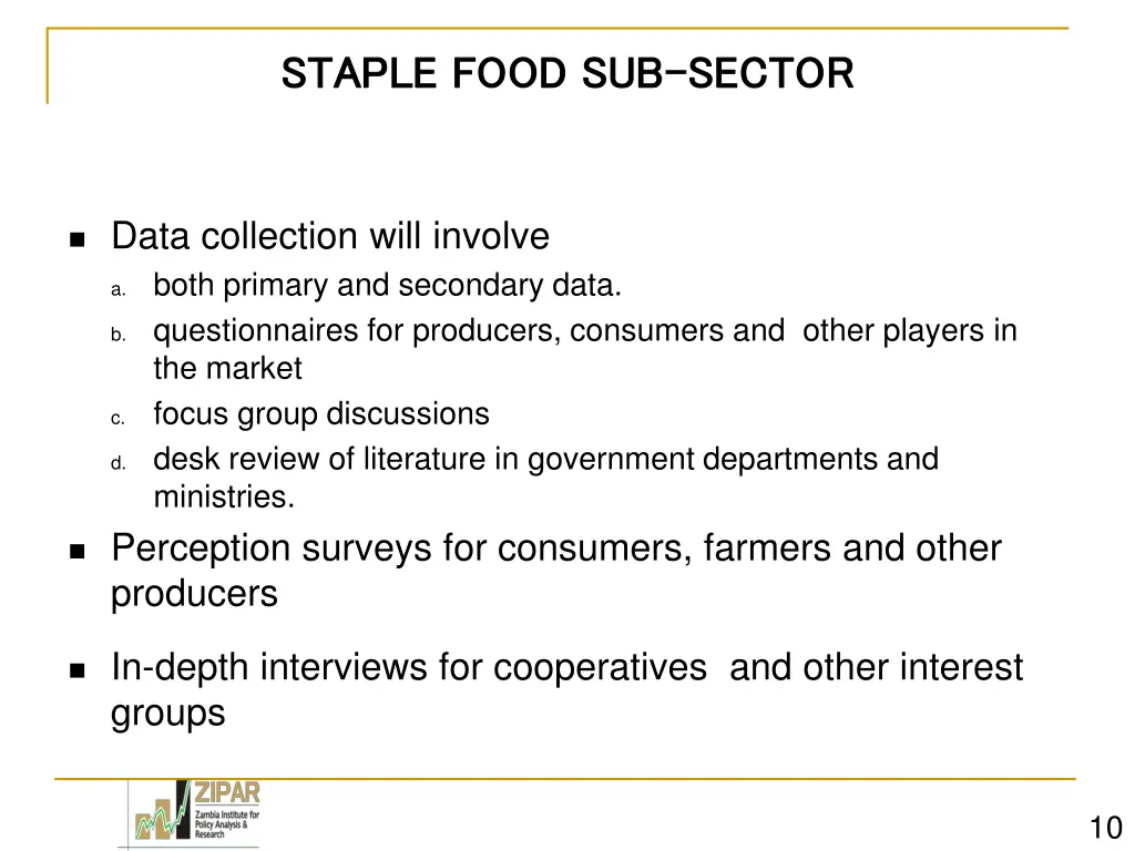 staple food sub staple food sub sector 5