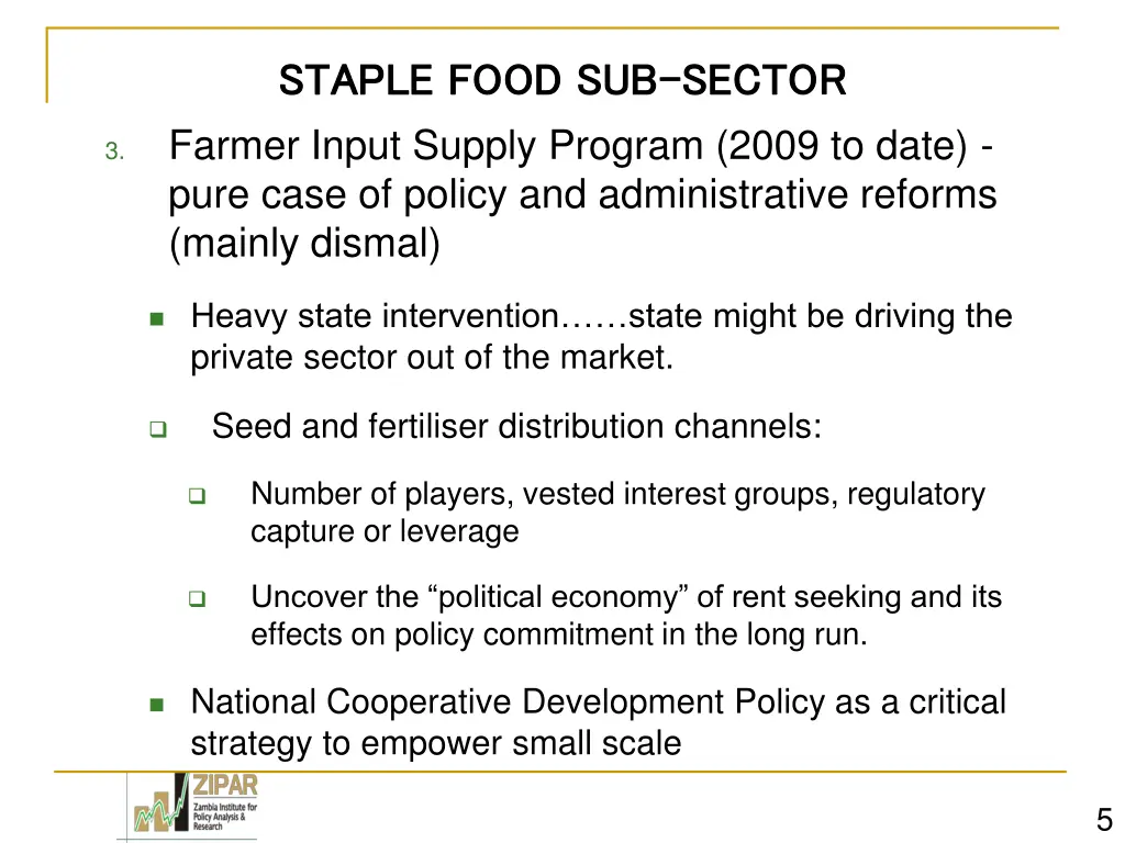 staple food sub staple food sub sector farmer