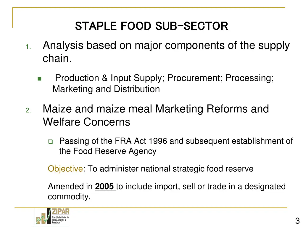 staple food sub staple food sub sector