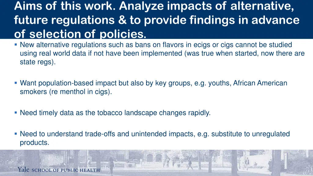 aims of this work analyze impacts of alternative