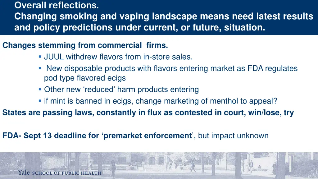 overall reflections changing smoking and vaping