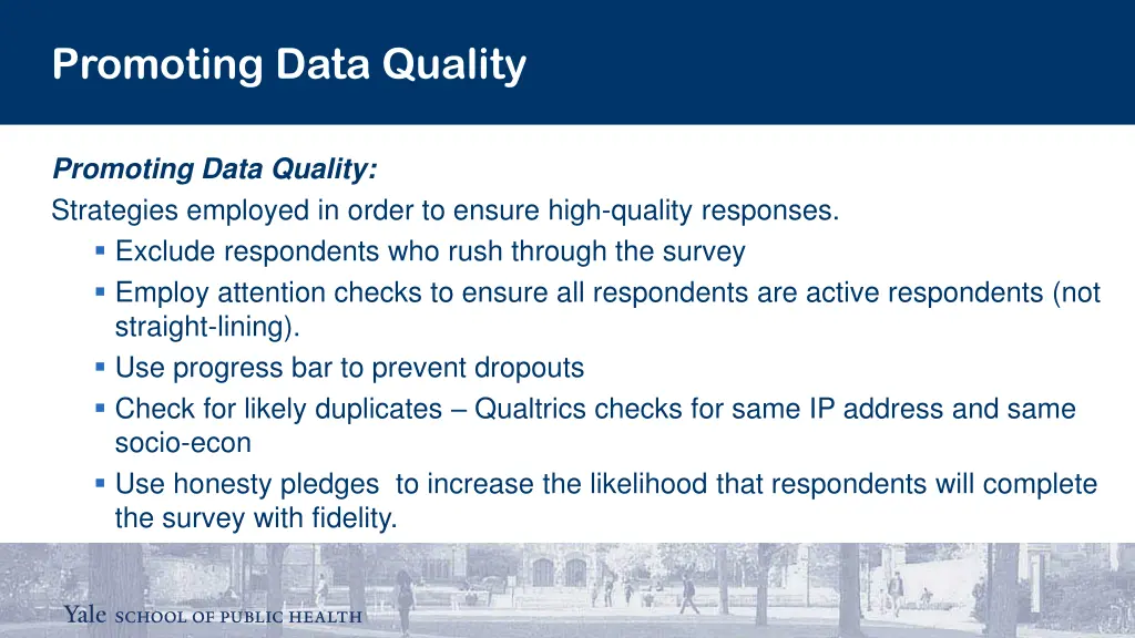 promoting data quality