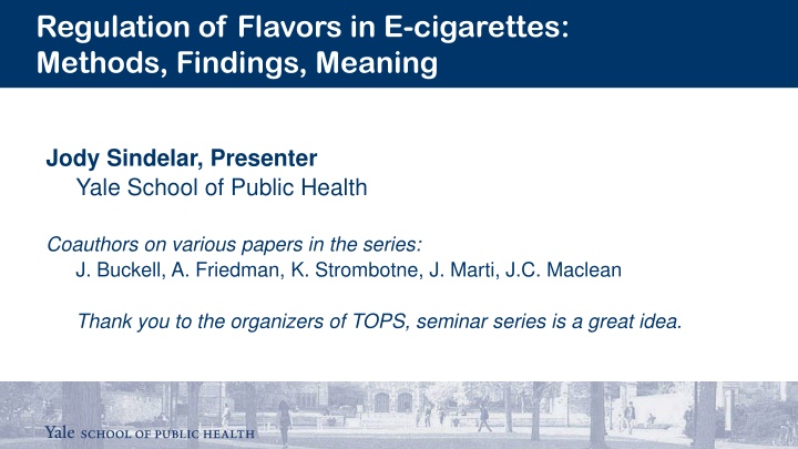 regulation of flavors in e cigarettes