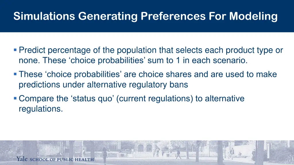 simulations generating preferences for modeling