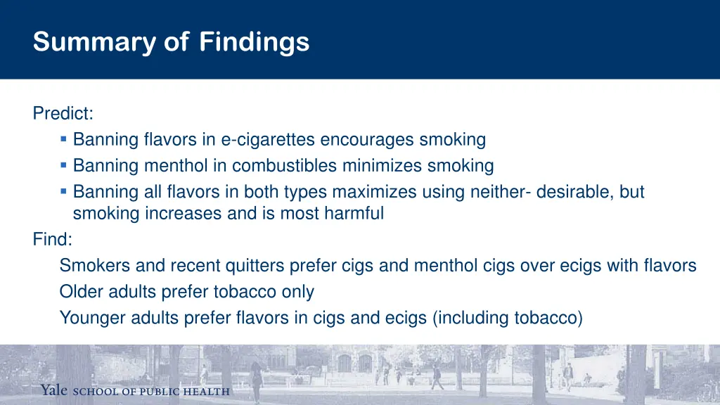 summary of findings