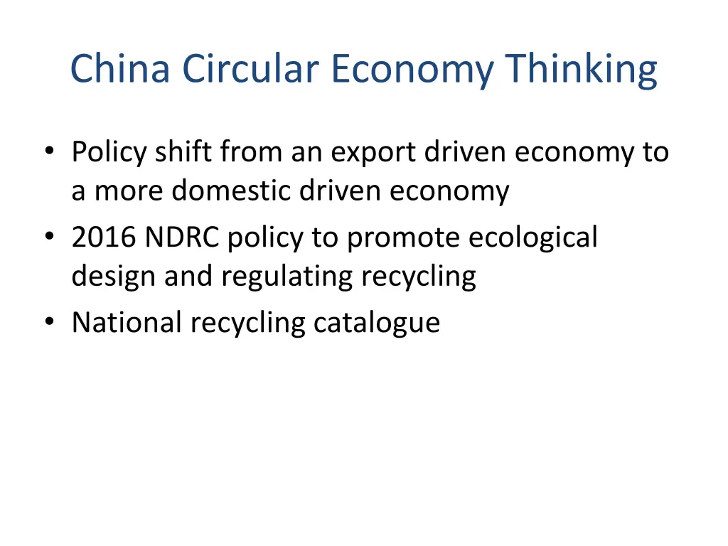 china circular economy thinking